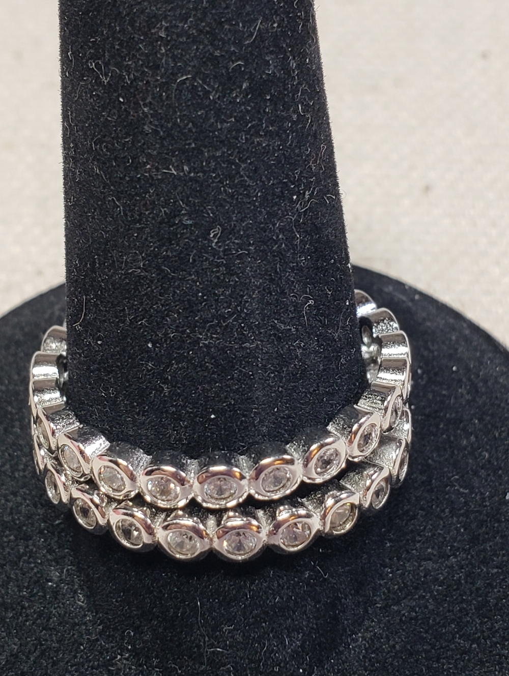 Steing Silver Crystal Bezel Eternity Stackable Rings - Women's Jewelry